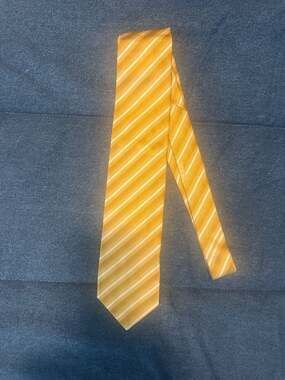 Holland & Sherry London 1836 Yellow Silk Striped Men's Necktie